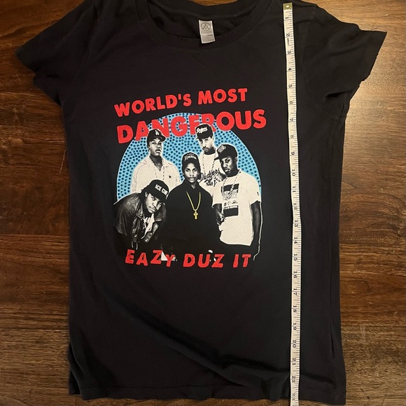 NWA Worlds Most Dangerous Black Rhinestone Tee - Picture 7 of 9